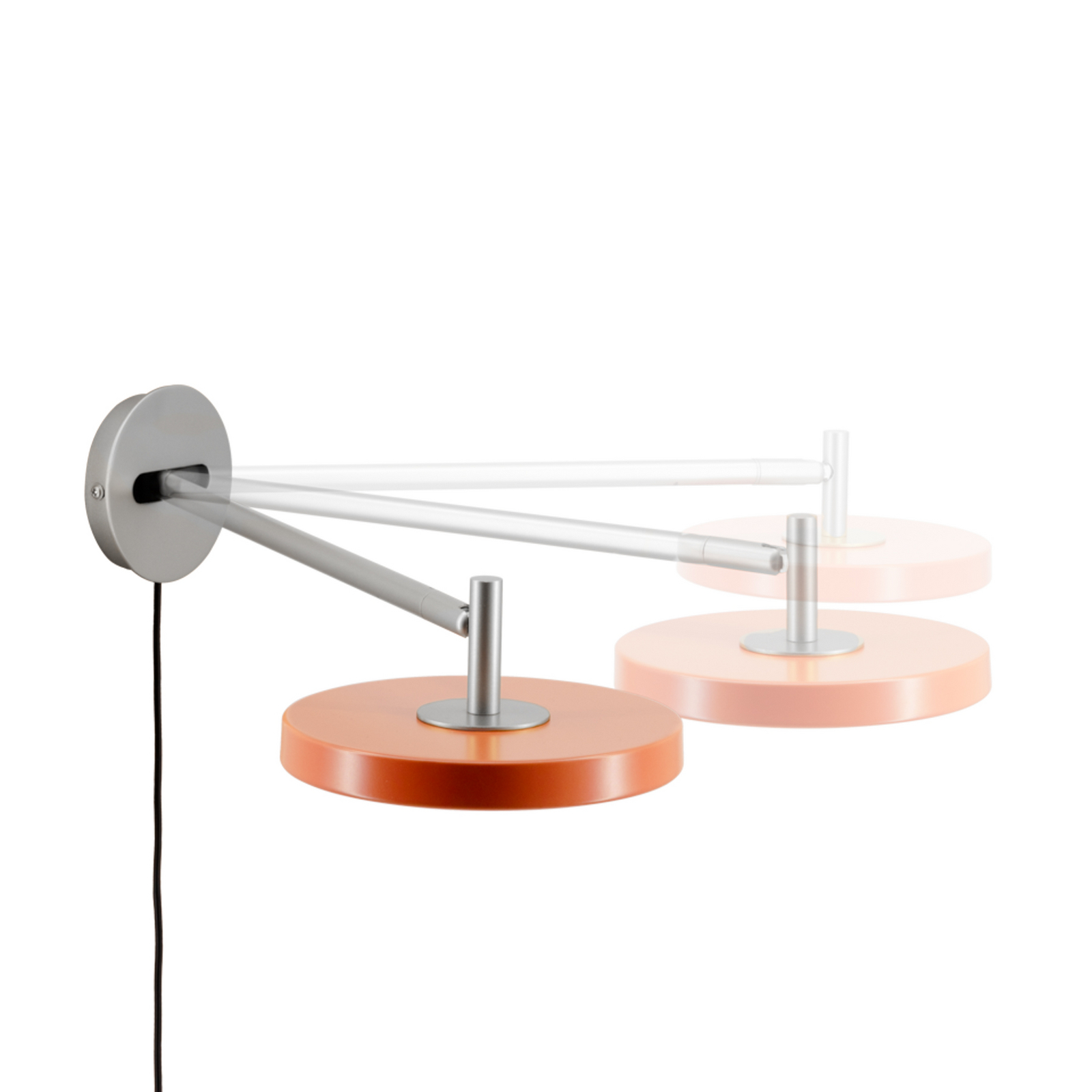 UMAGE LED-Wandlampe Asteria Long, orange, Stahl, Stecker