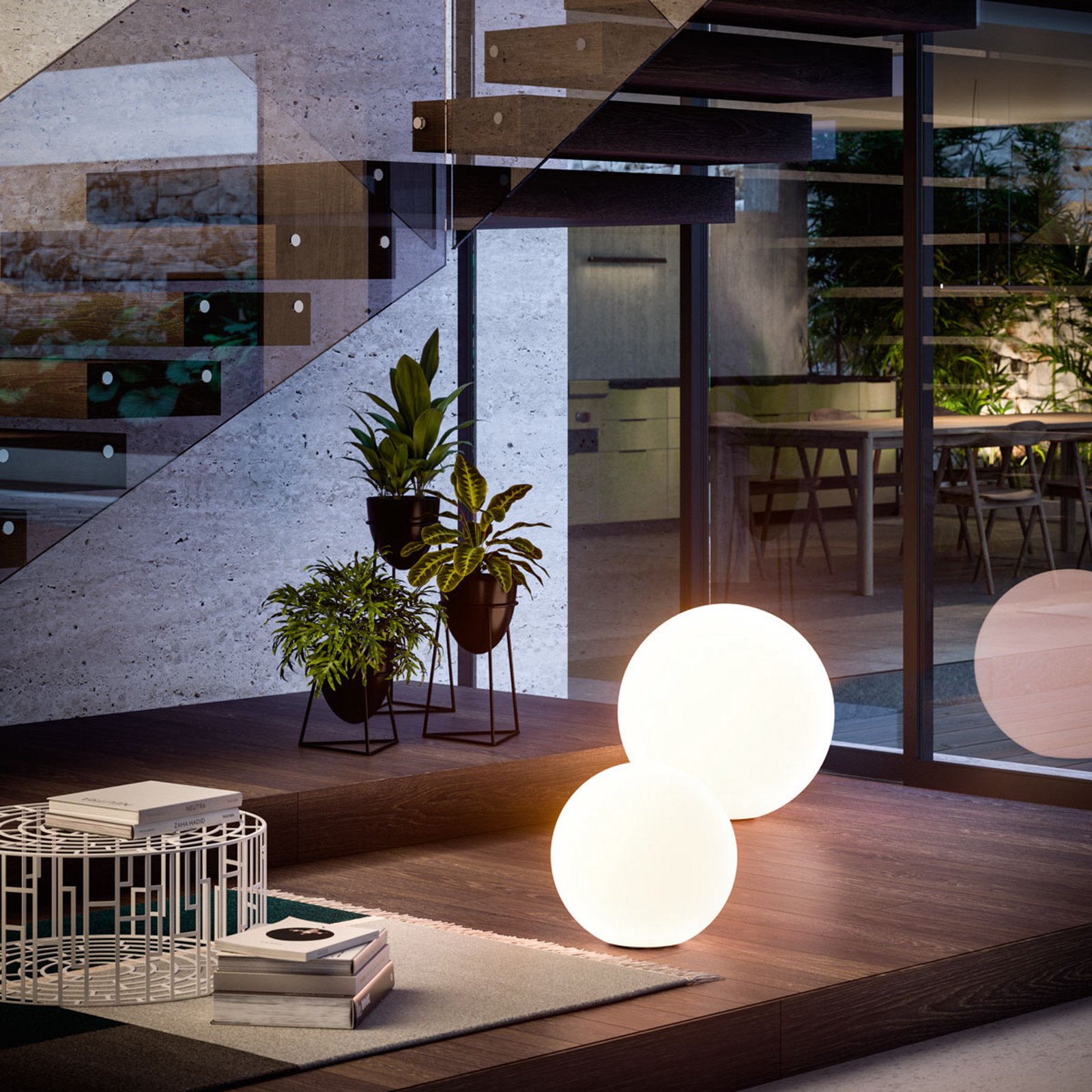 LED põrandavalgusti Oh!, Ø 28 cm, E27, polükarbonaat, valge