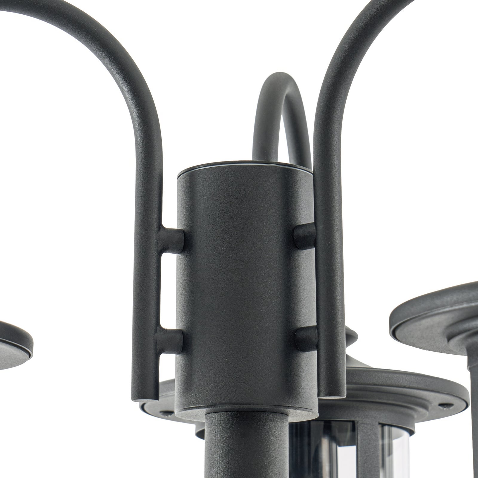 Lindby Außenleuchte Zayn, schwarz, 3-flg., Höhe 220 cm, IP65