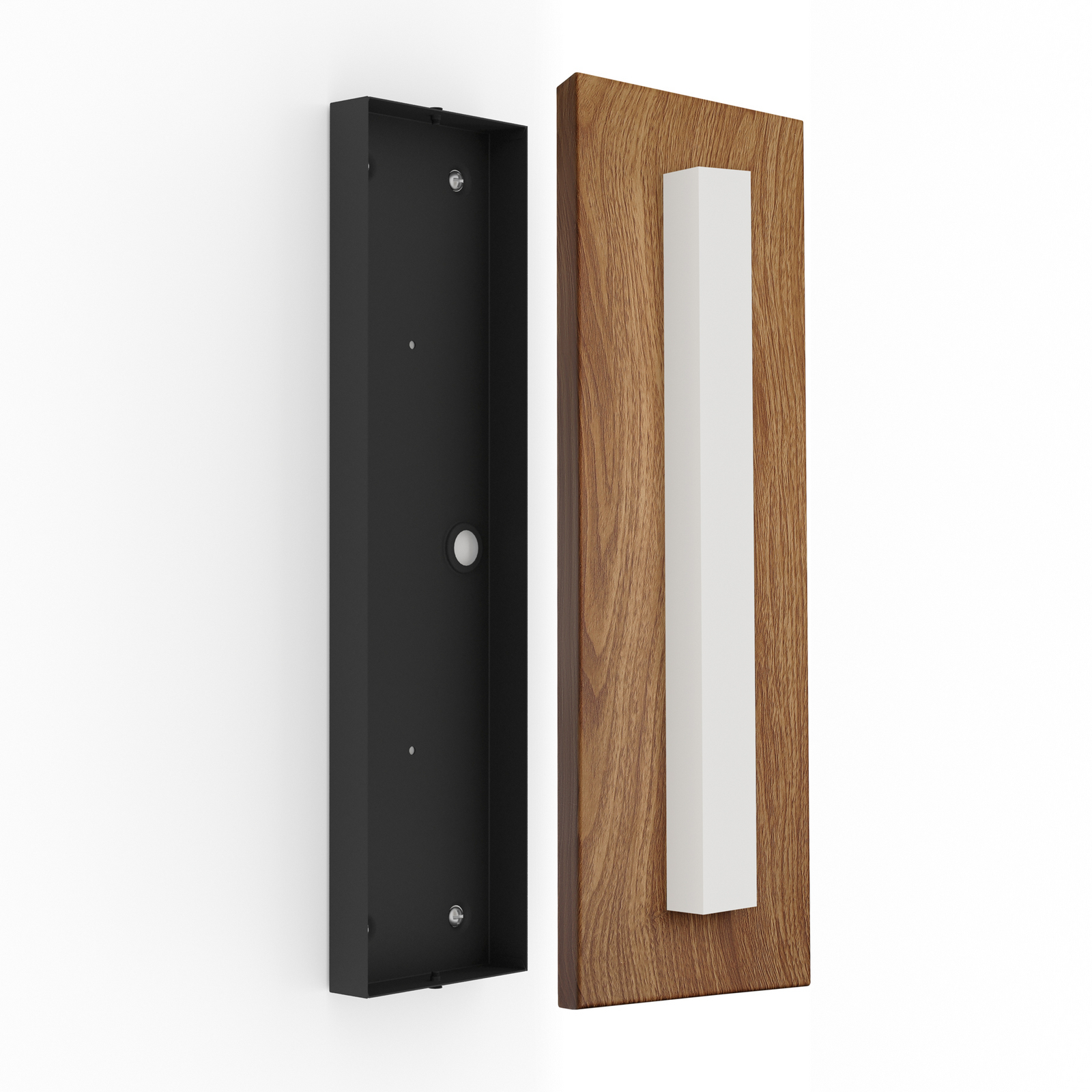 Bitetto utendørs LED-vegglampe, plast, treutseende