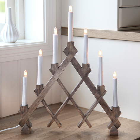 Chandelier à sept ampoules Rut brun