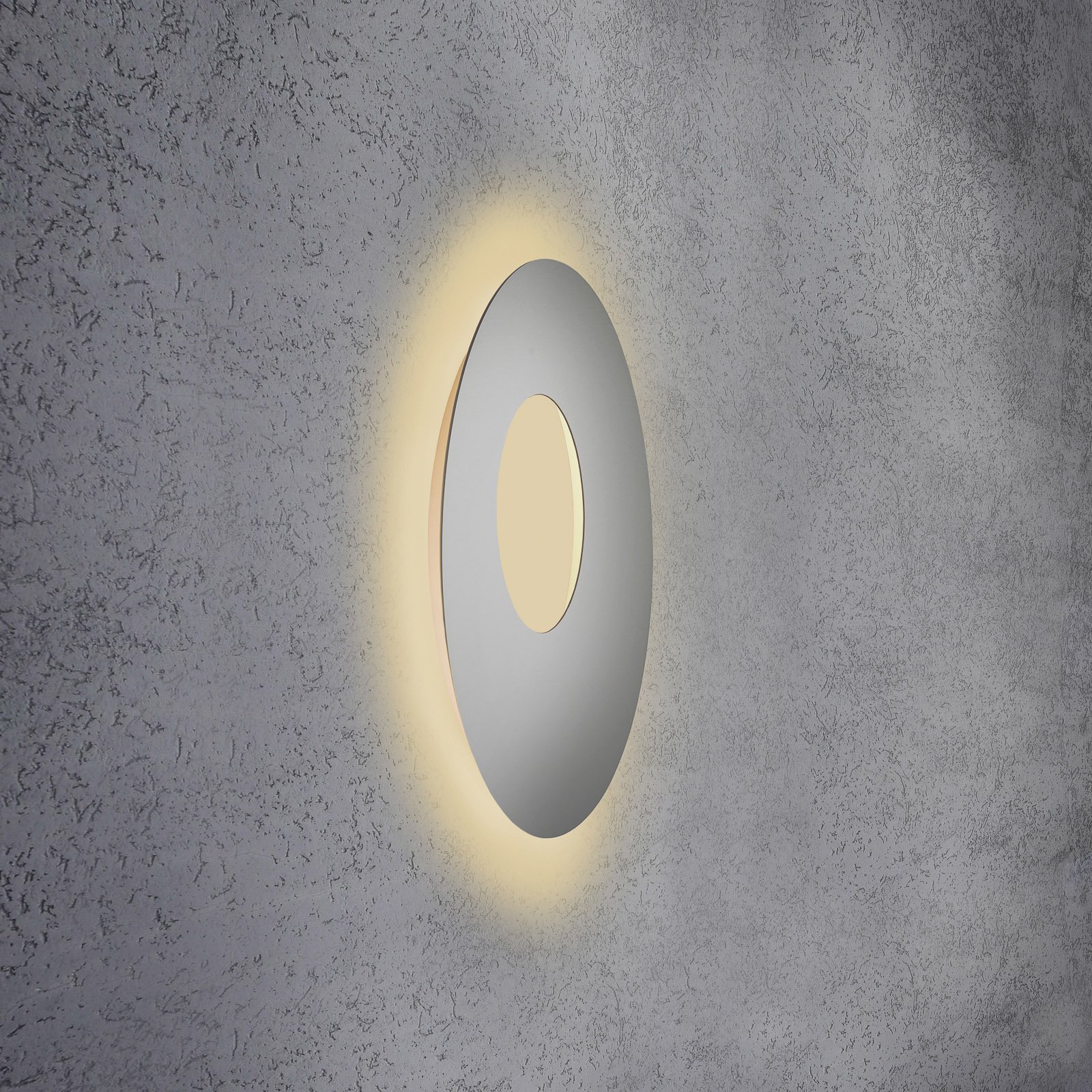 Escale Blade Open LED-vägglampa, silver, Ø 59 cm
