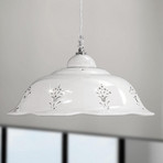 Guiliano hanging light with ceramic lampshade