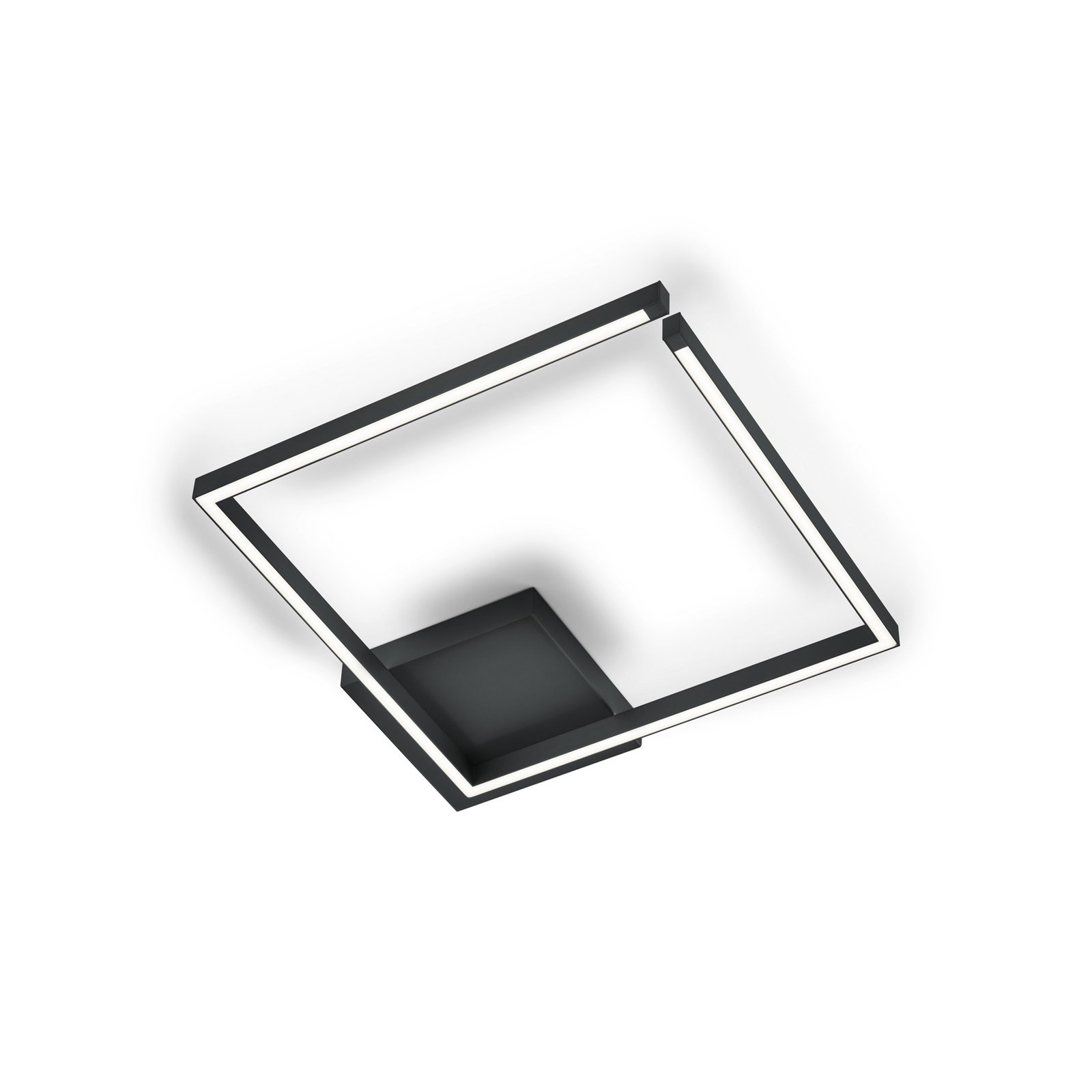 LED-es mennyezeti lámpa Yoko-Q500, fekete, 50x50 cm, alumínium