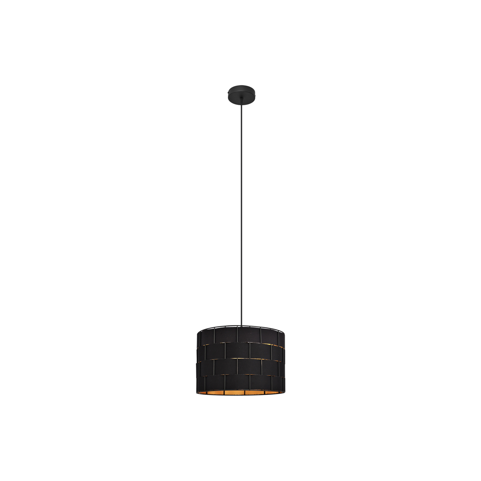 Hanglamp Atlanta, zwart, Ø 30 cm, textiel, E27