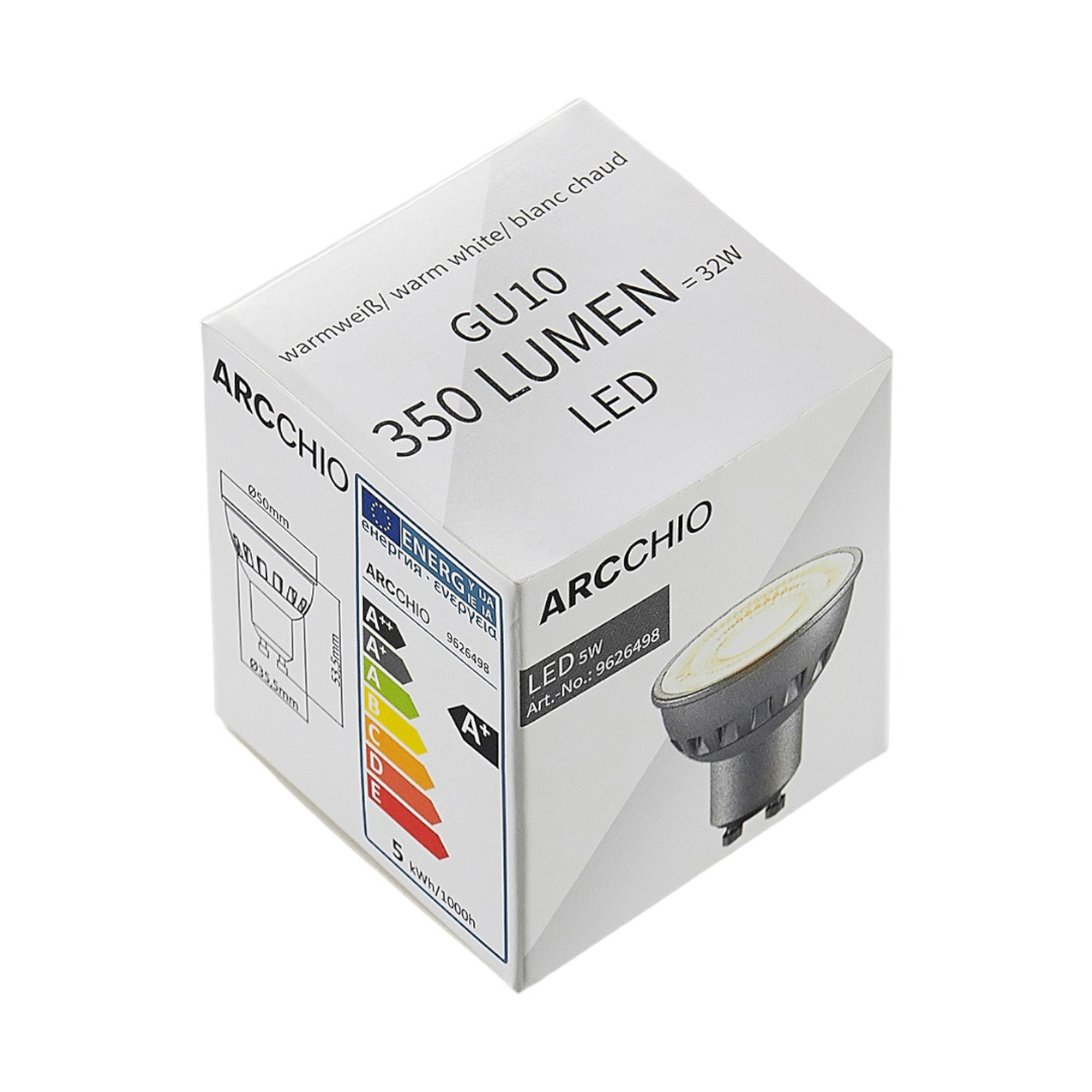 Arcchio LED-reflektor GU10 5W 3°000 K 90°