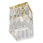 Gouden plafondlamp PRISMA, kristal