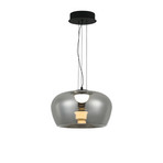 LED-Hängelampe Nadia, Ø 16 cm, rauchgrau, Glas