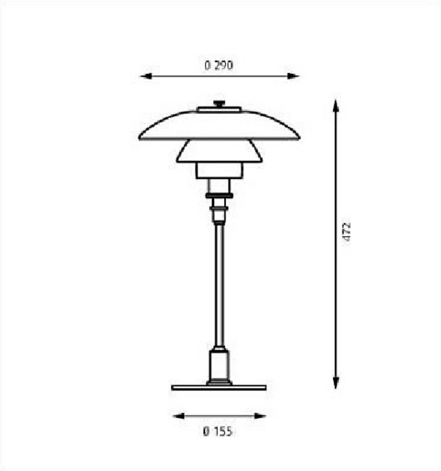 PH 3/2 Lampă de Masă/Aplică de Perete Glass Abajur de Sus - Louis Poulsen