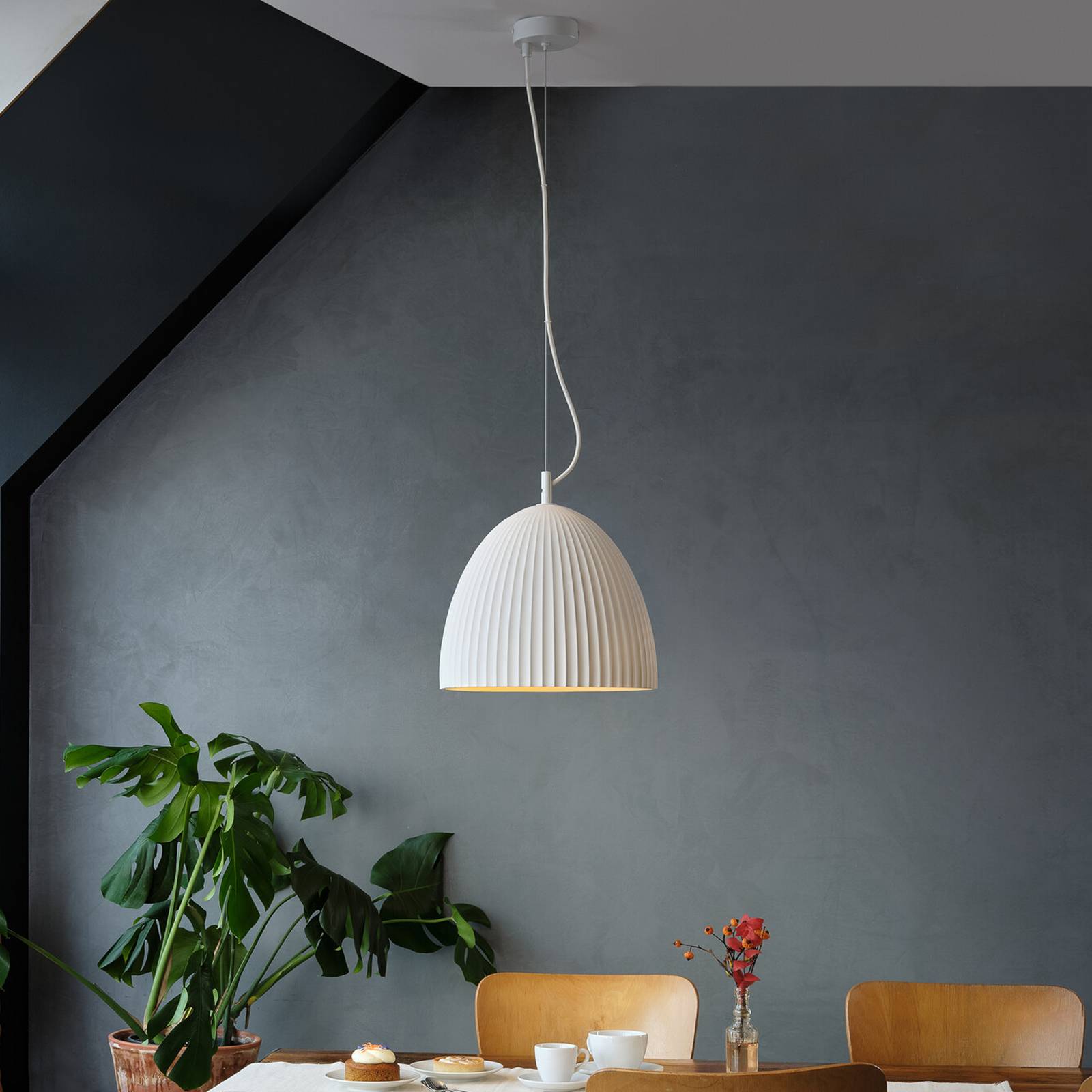 OSRAM Hängelampe Decor Plaster Routes Bell, weiß, Gips, E27 günstig online kaufen