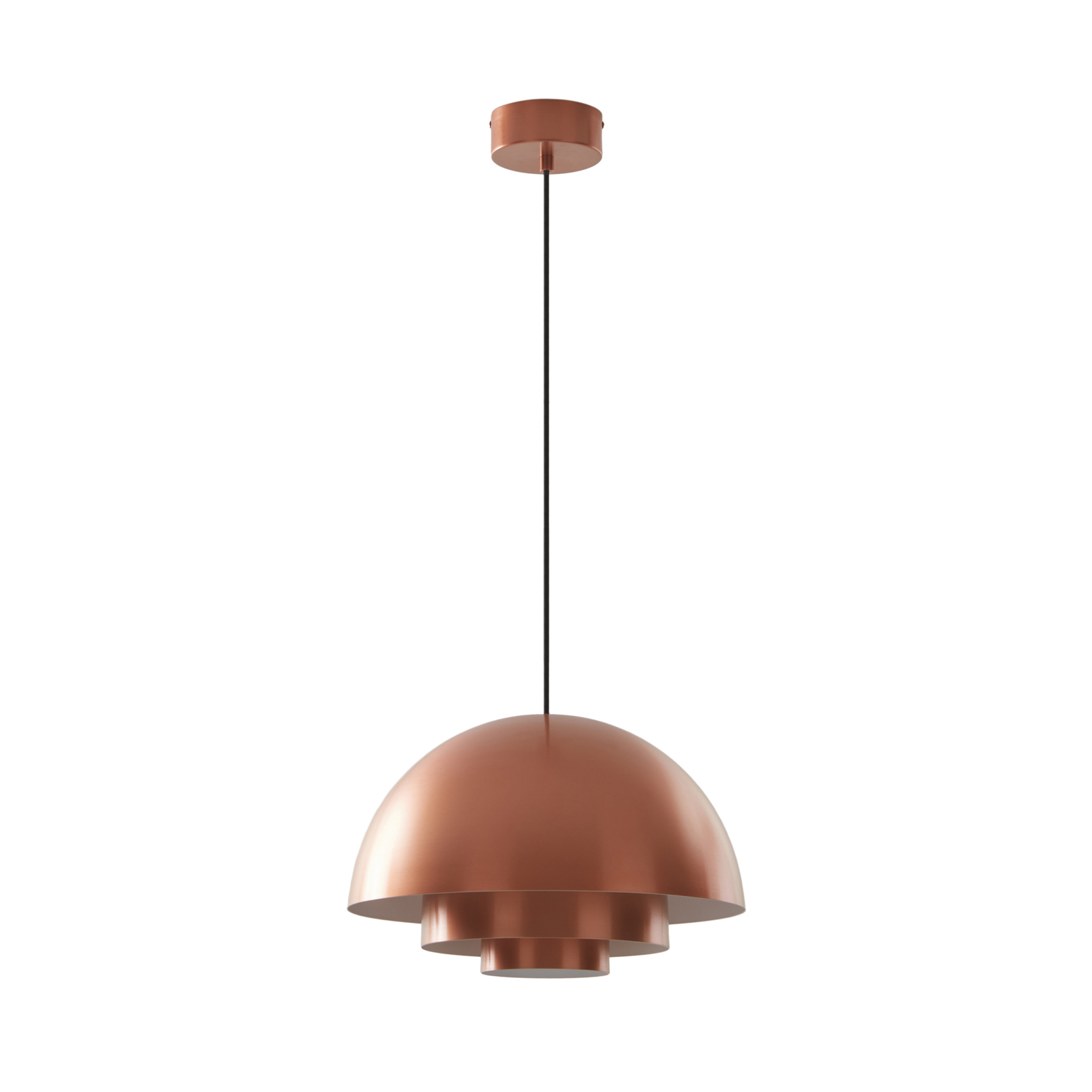 Lucande Nymara LED pendant light, copper, aluminium, Ø 40 cm