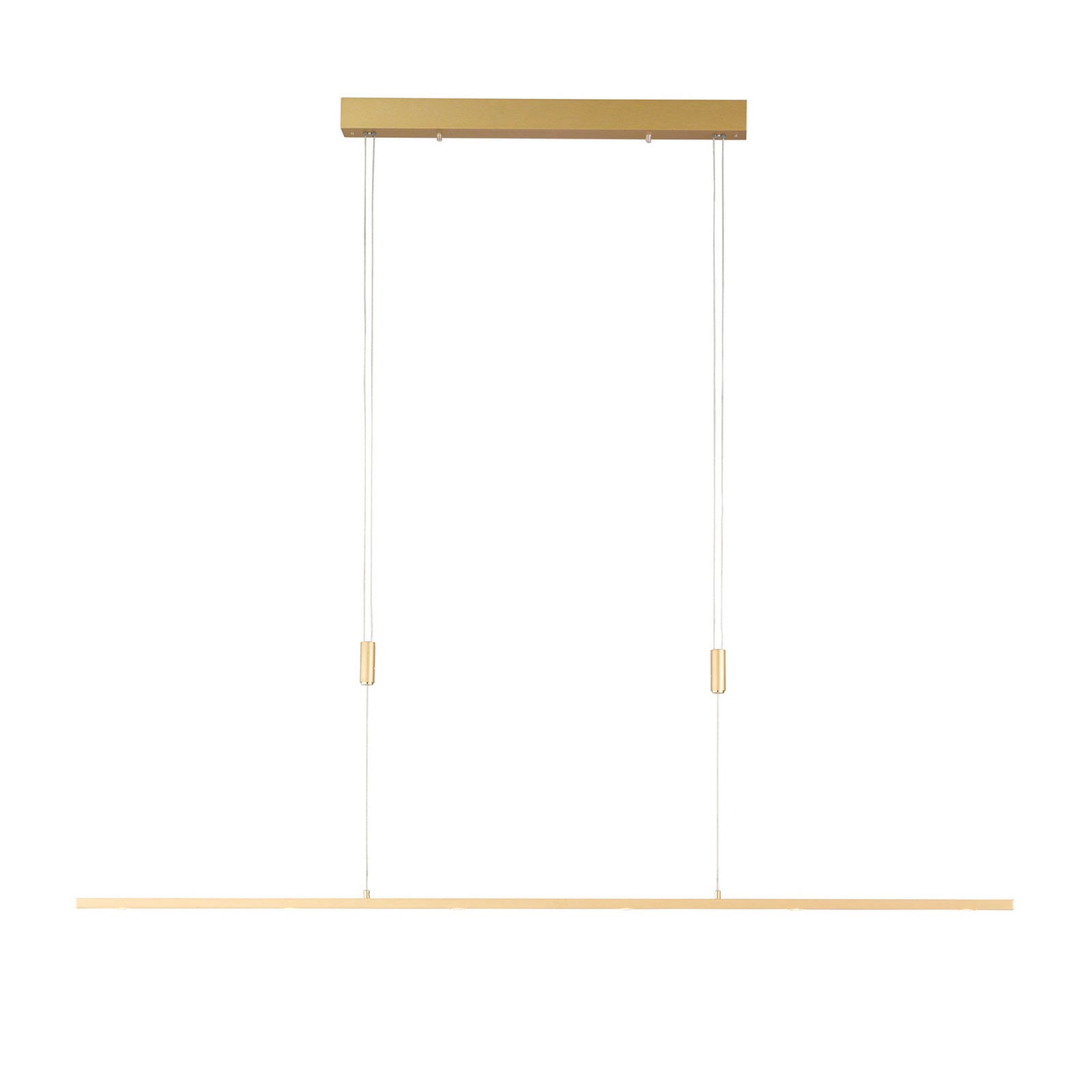 Lampada LED a sospensione Tolu, lunghezza 139 cm, ottone - Quitani