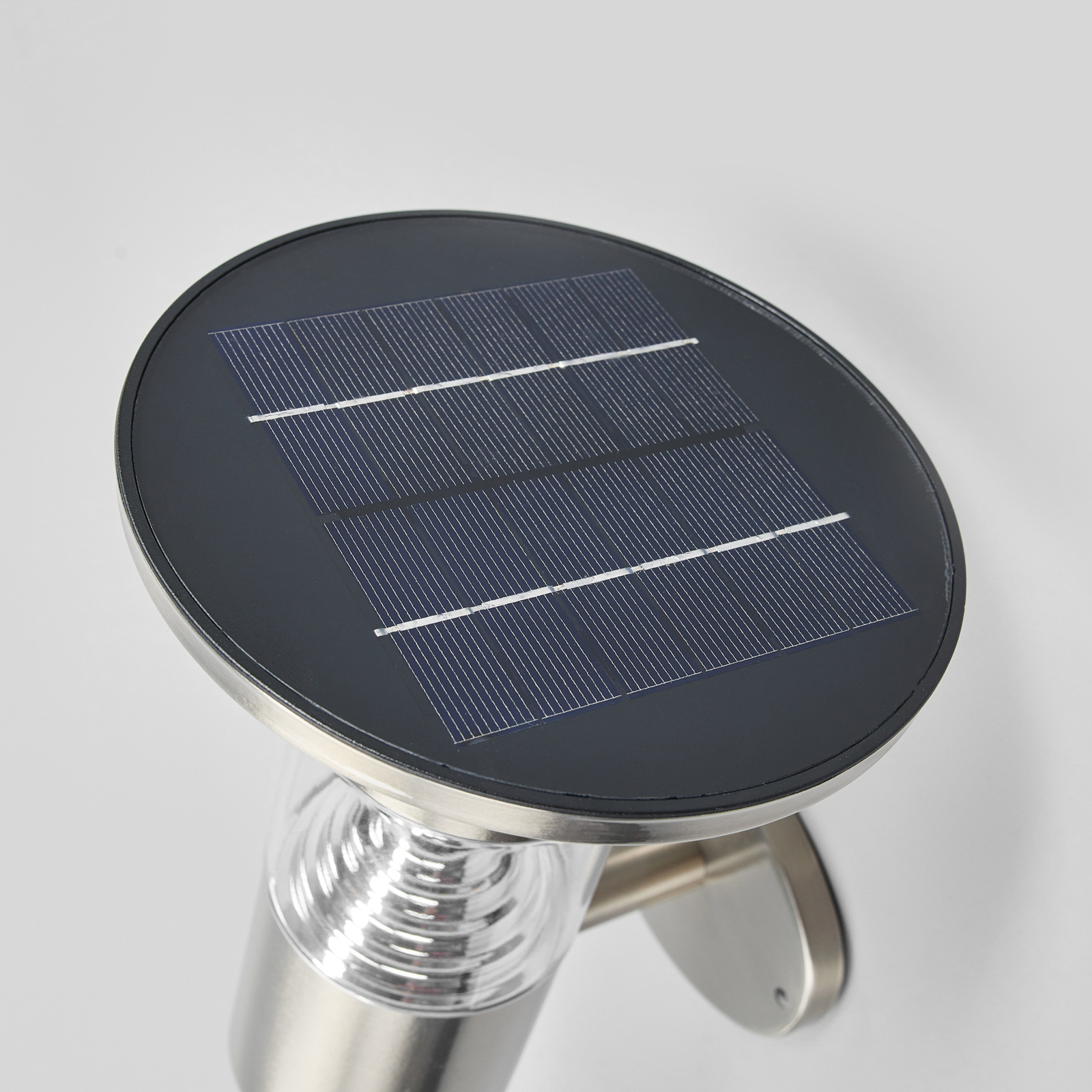 Edelstahl-LED-Solar-Wandleuchte Jalisa, Sensor