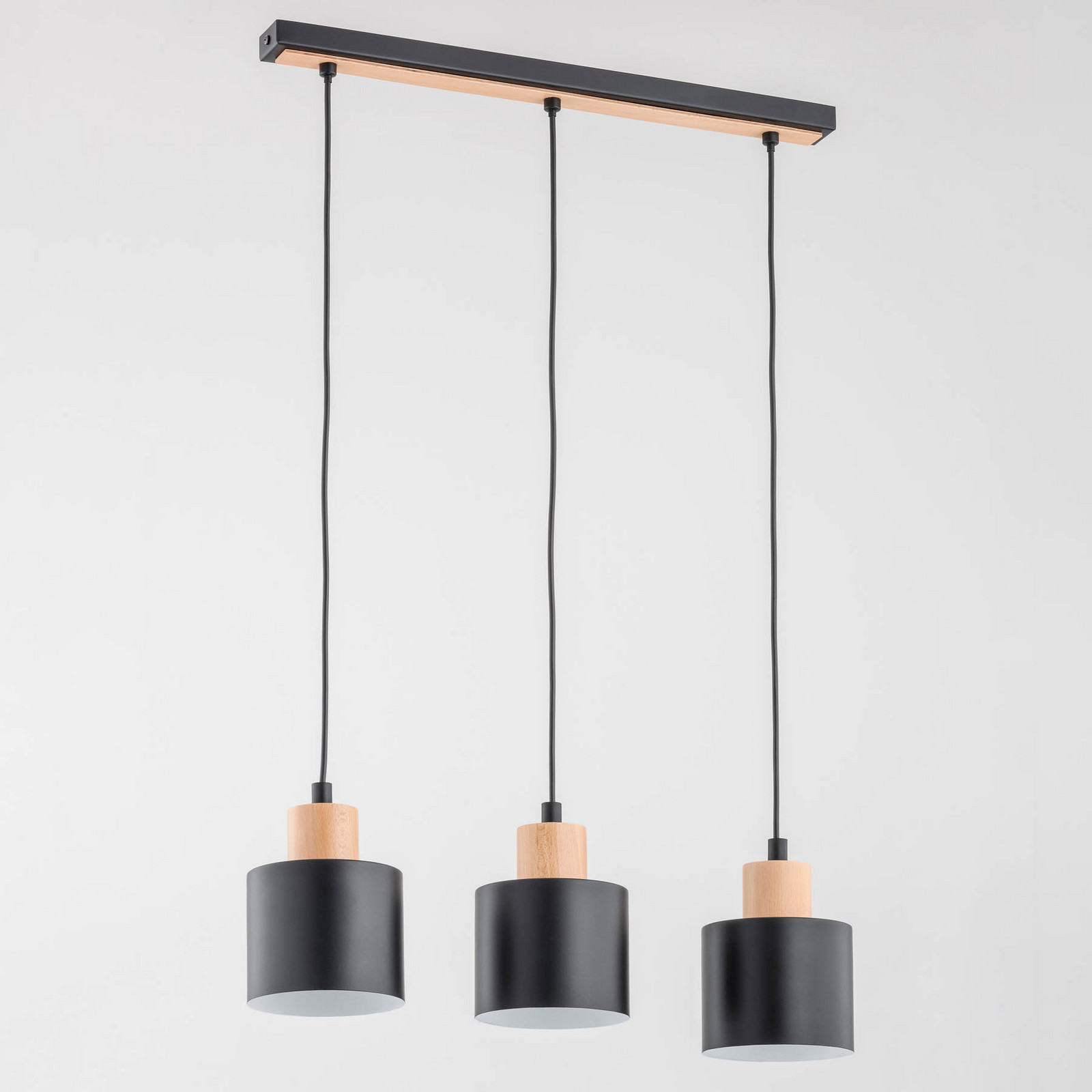 Envostar Ilva lampă suspendată 3 becuri negru - Camera de zi / sufragerie - modern - negru fag - Metal