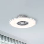 LED griestu ventilators Flat-Air, CCT, balts, Ø 59,5cm