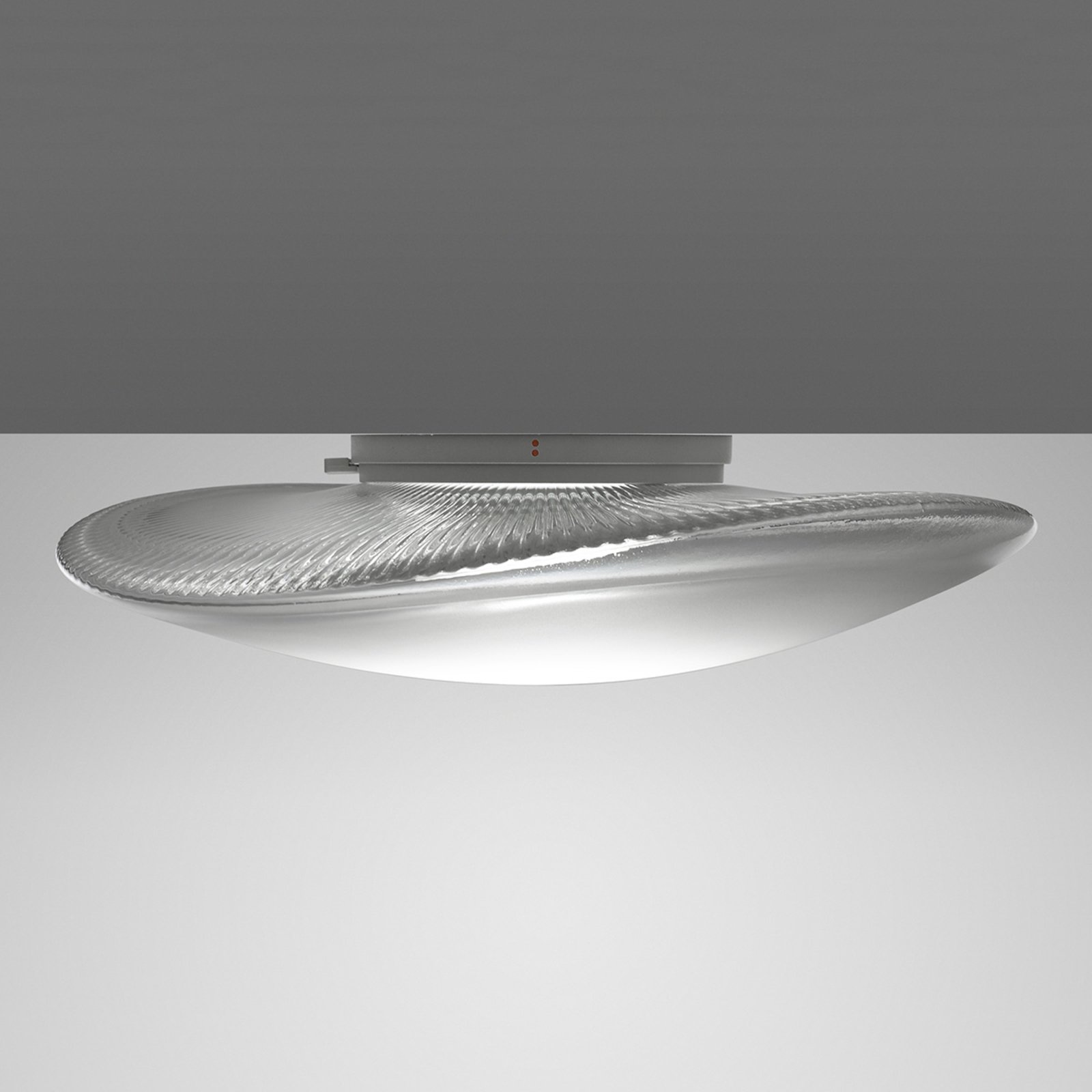 Speelse glazen plafondlamp Loop met LED, 3000K