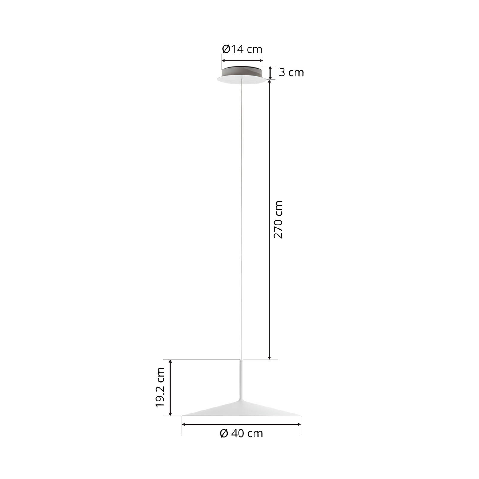 Lampă suspendată LED Poe Plus, alb