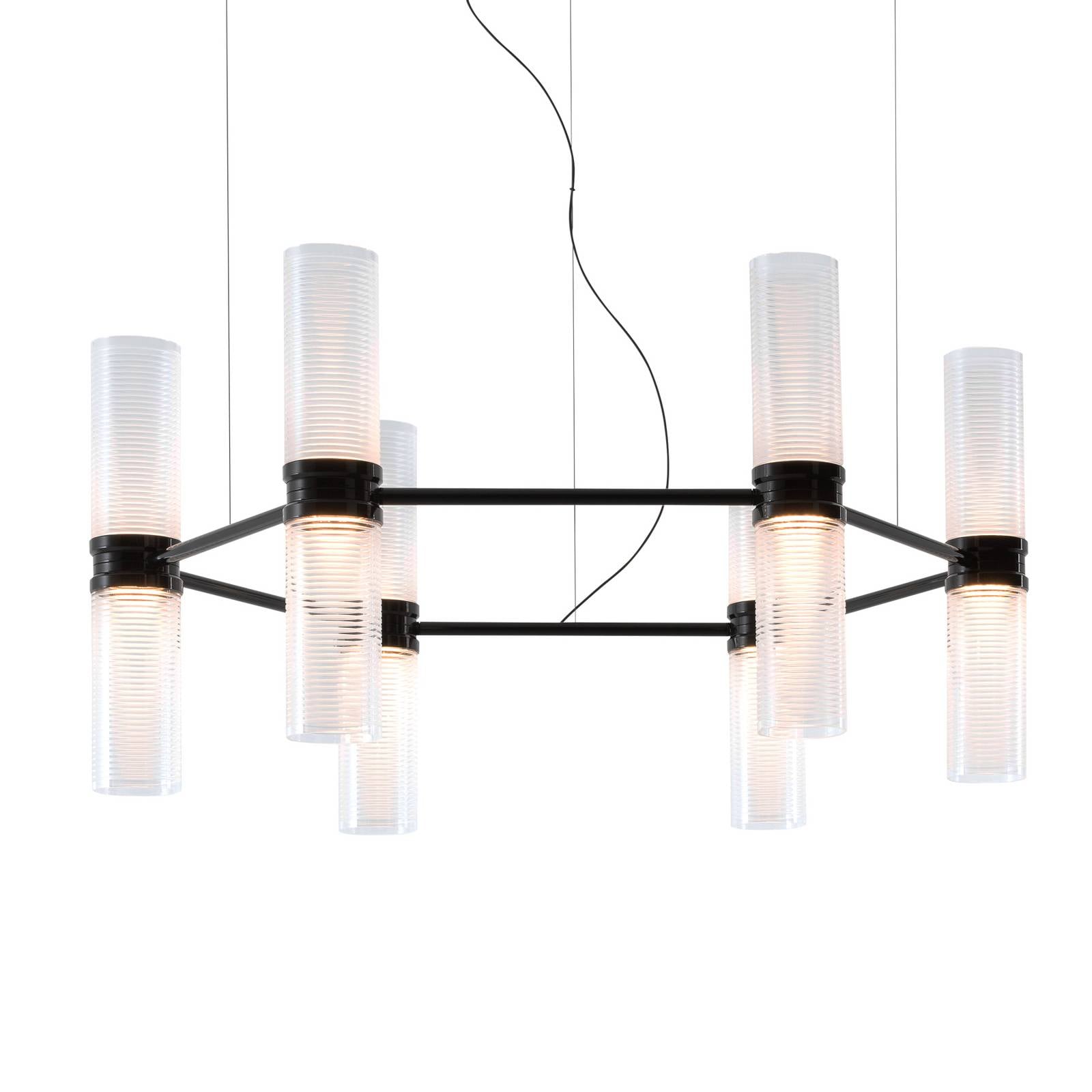 Artemide LED-Hängelampe Zephyr Exagonal schwarz, Ø 77 cm