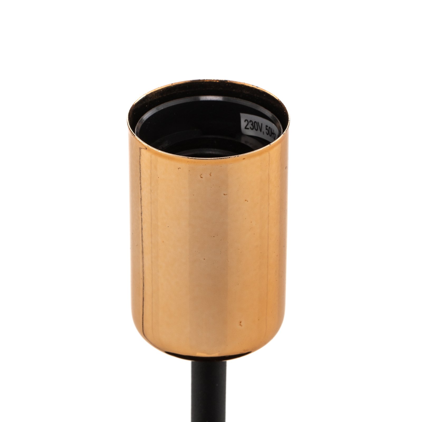 Bordslampa Tube svart med koppardetalj