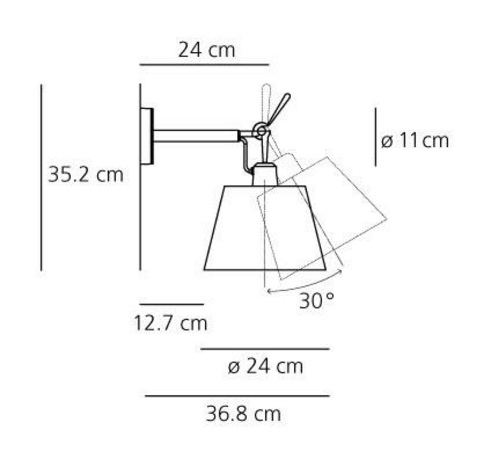 Tolomeo Parete Diffusore Aplique de Pared Ø24 Gris Satin - Artemide