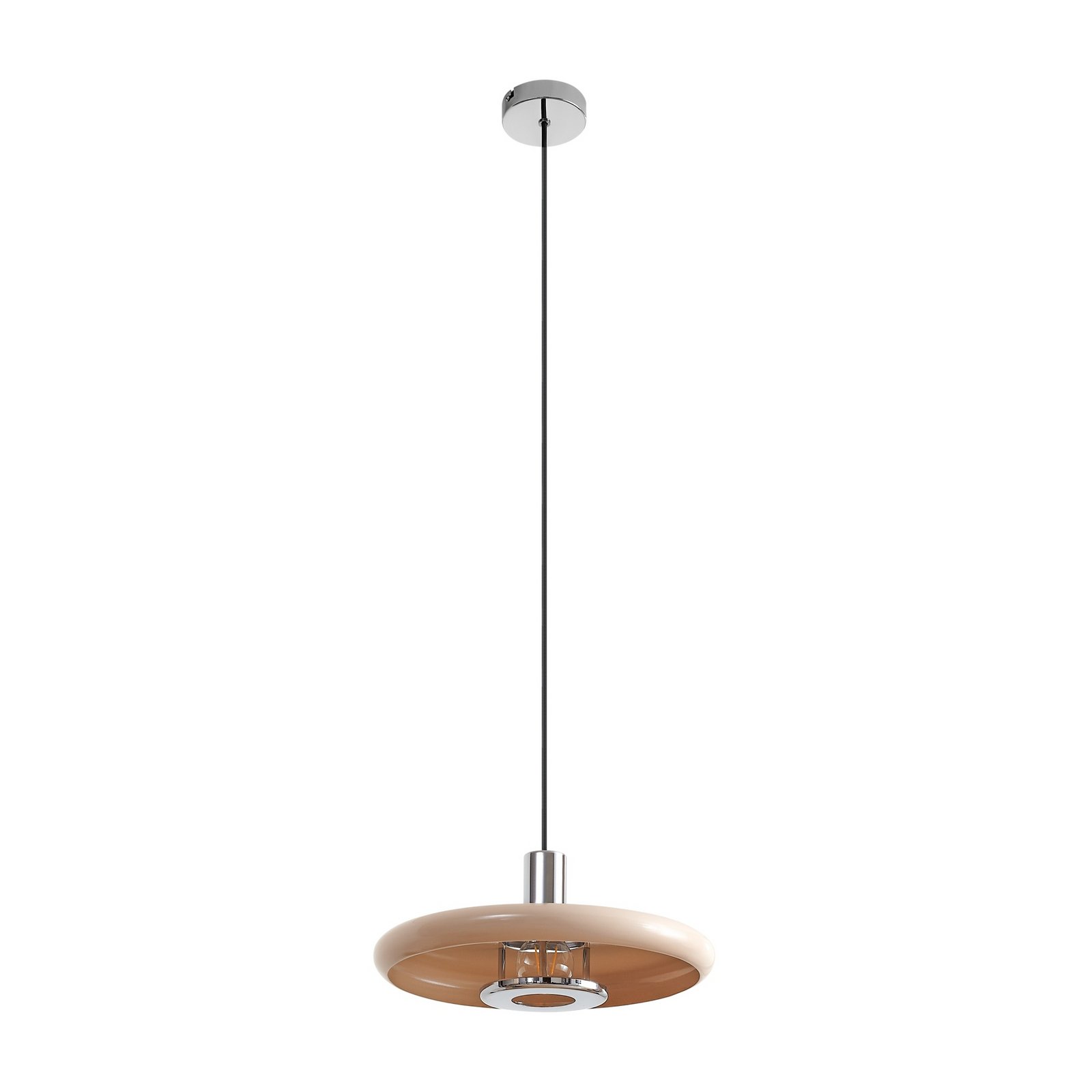 Lindby riputatav lamp Branford, Ø 35 cm, beež, metall