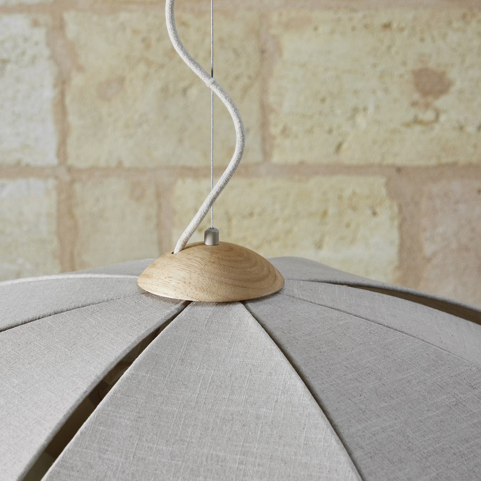 Coquillage Hängelampe 110 cm cremefarben Leinen - MARKET SET