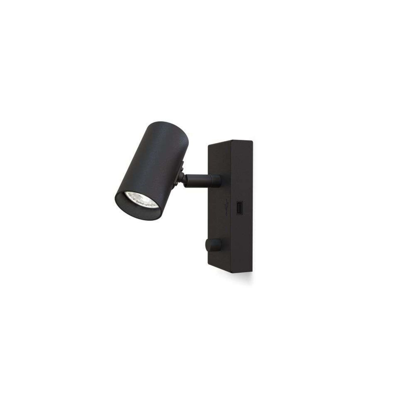 Tyson USB Aplique de Pared Right Black - Belid