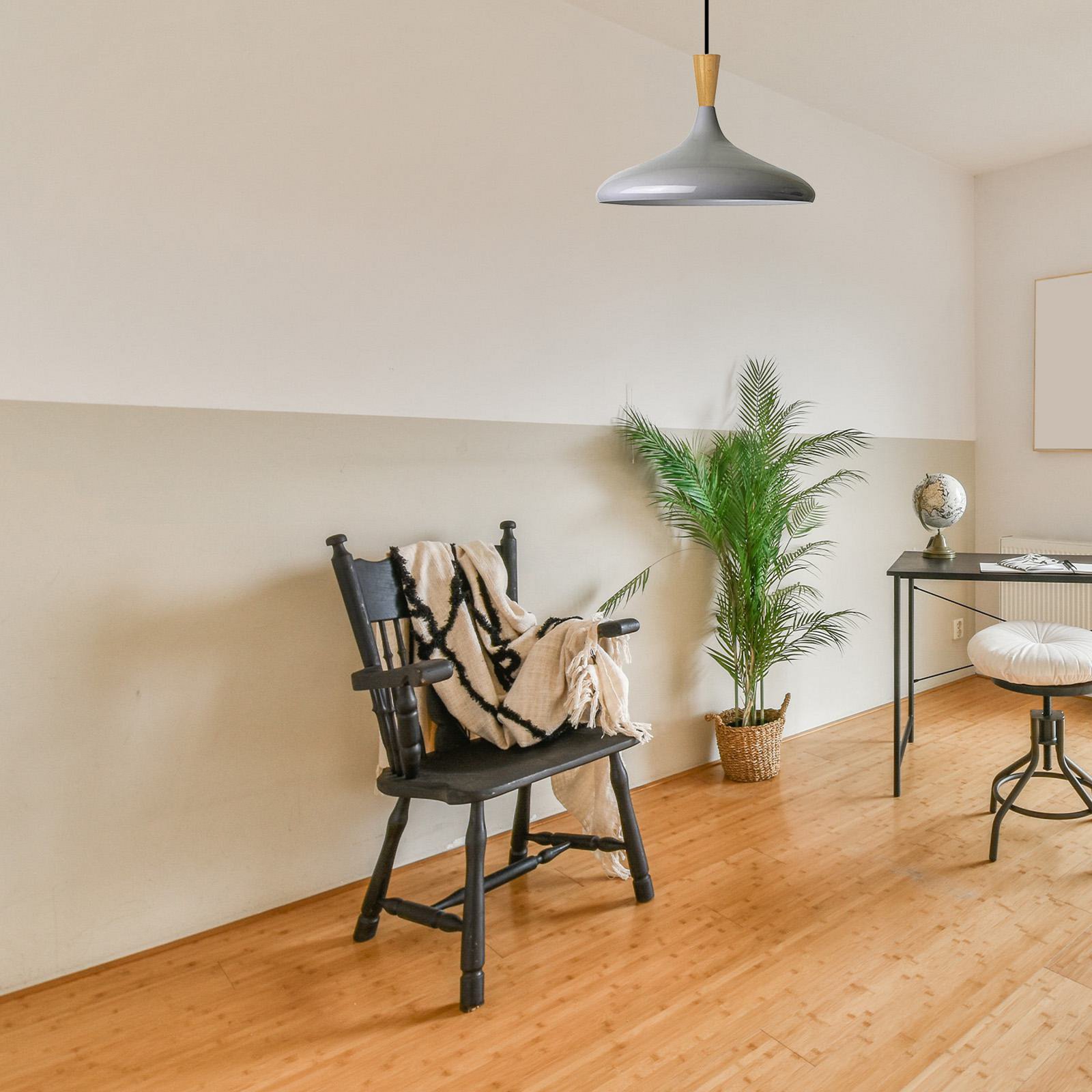 Suspension Chris, gris/blanc, Ø 35 cm, métal