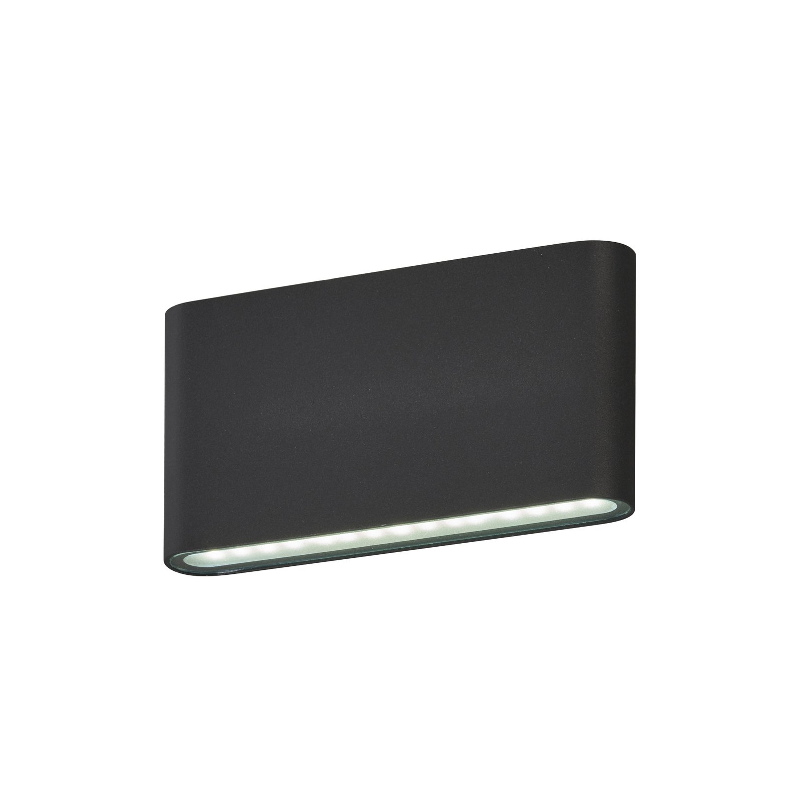 Venkovní nástěnné svítidlo Scone LED, černé, šířka 17,5 cm, 2 světla.