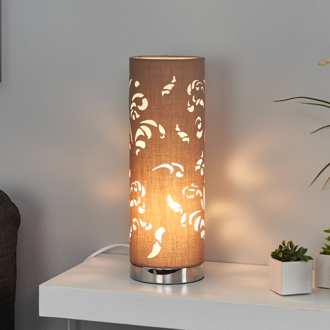 Lampe à poser Flora cappuccino avec décor