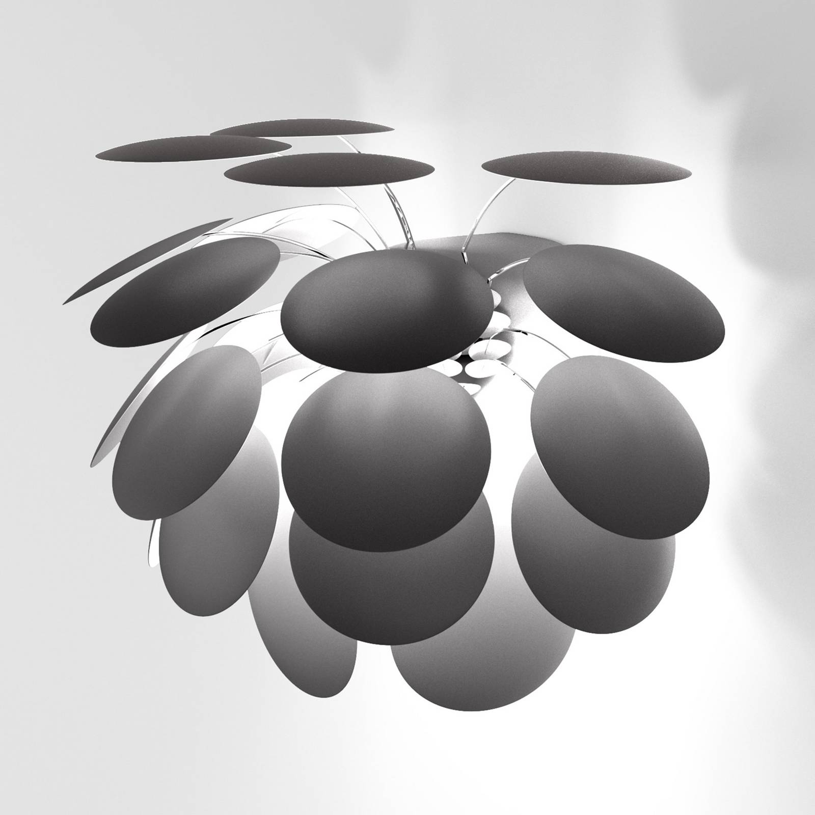 MARSET Design wandlamp - Woon-/ Eetkamer - dimbaar - alu / grijs / zink - ABS-kunststof, metaal verchroomd