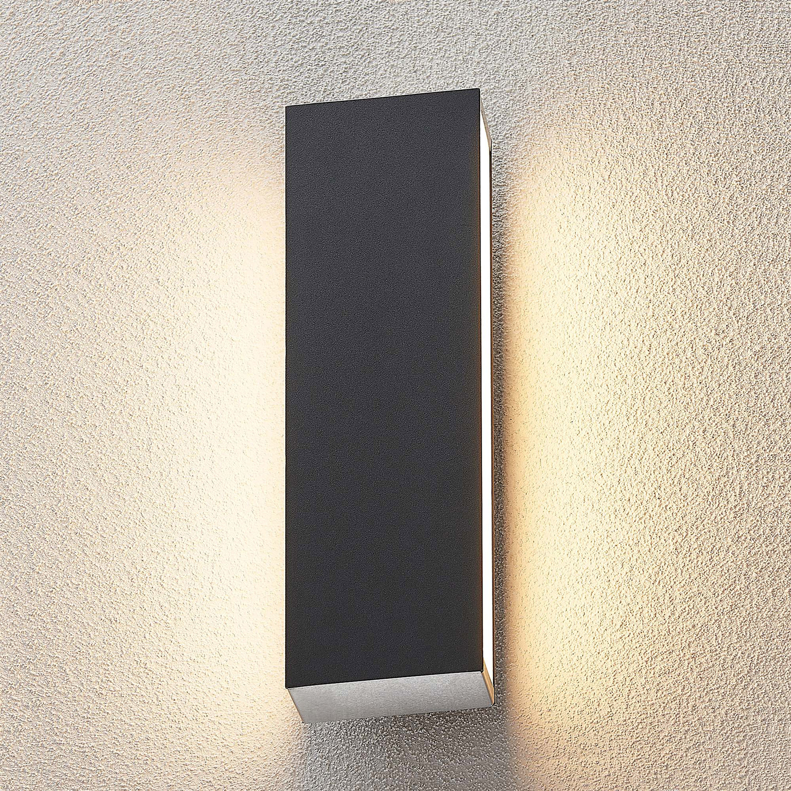 Lucande Aegisa LED outdoor wall lamp, angular