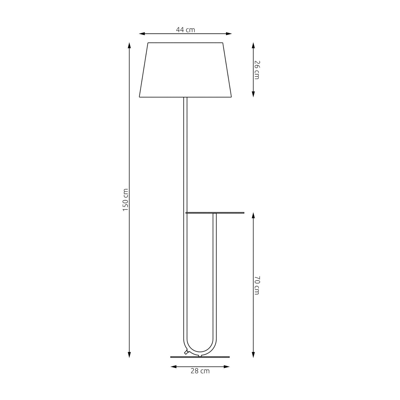 Podna lampa Hotel, bež/crna, visina 150 cm, tkanina/metal