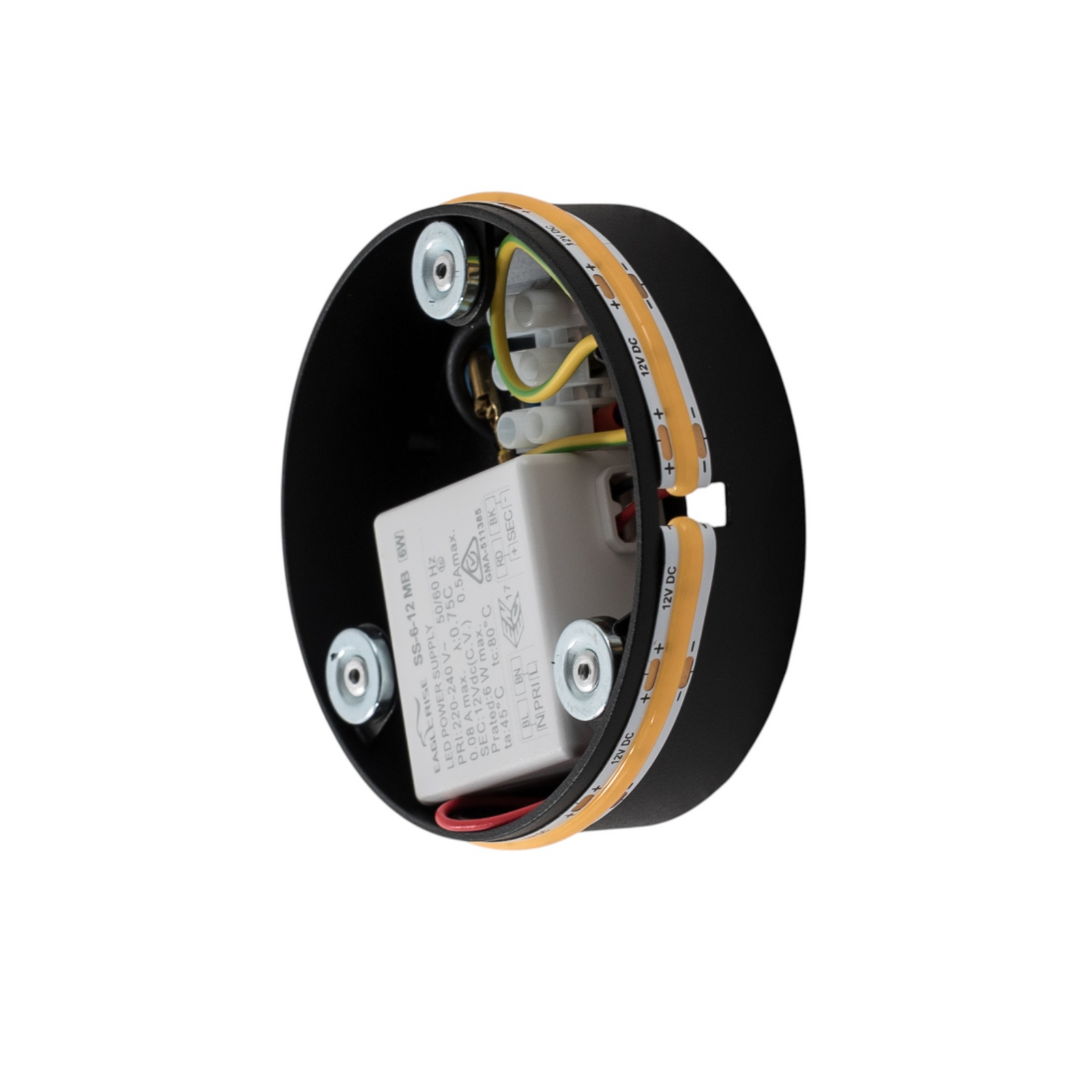 LED-spejl Ring S, Ø 19 cm, glas, varmhvid
