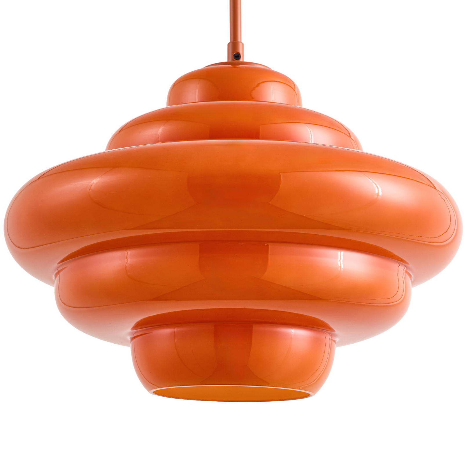 Leilani Hängeleuchte, orange, E27, Ø 35 cm, Glas - Lucande