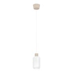 Suspension Dasmina, Ø 13 cm, blanc/sable, verre, E27