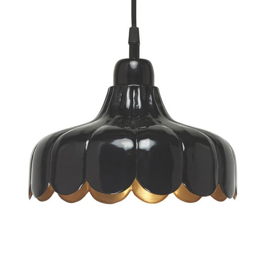 PR Home Hängelampe Wells Small schwarz/gold Ø 24 cm Stecker