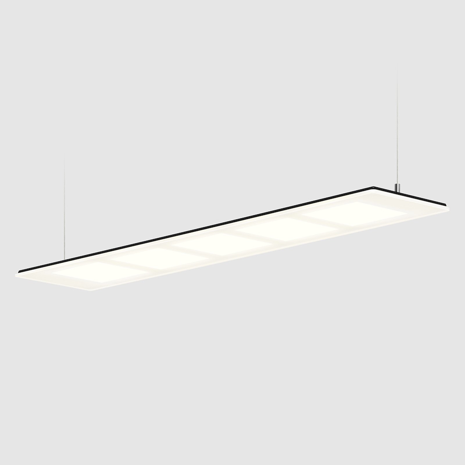 OMLED Black OLED hanging light One s5, for Living / Dining Room, glass, aluminium, stainless steel, energy efficiency: A+, L: 72.7 cm, W: 15.6 cm, H: 0.8 cm