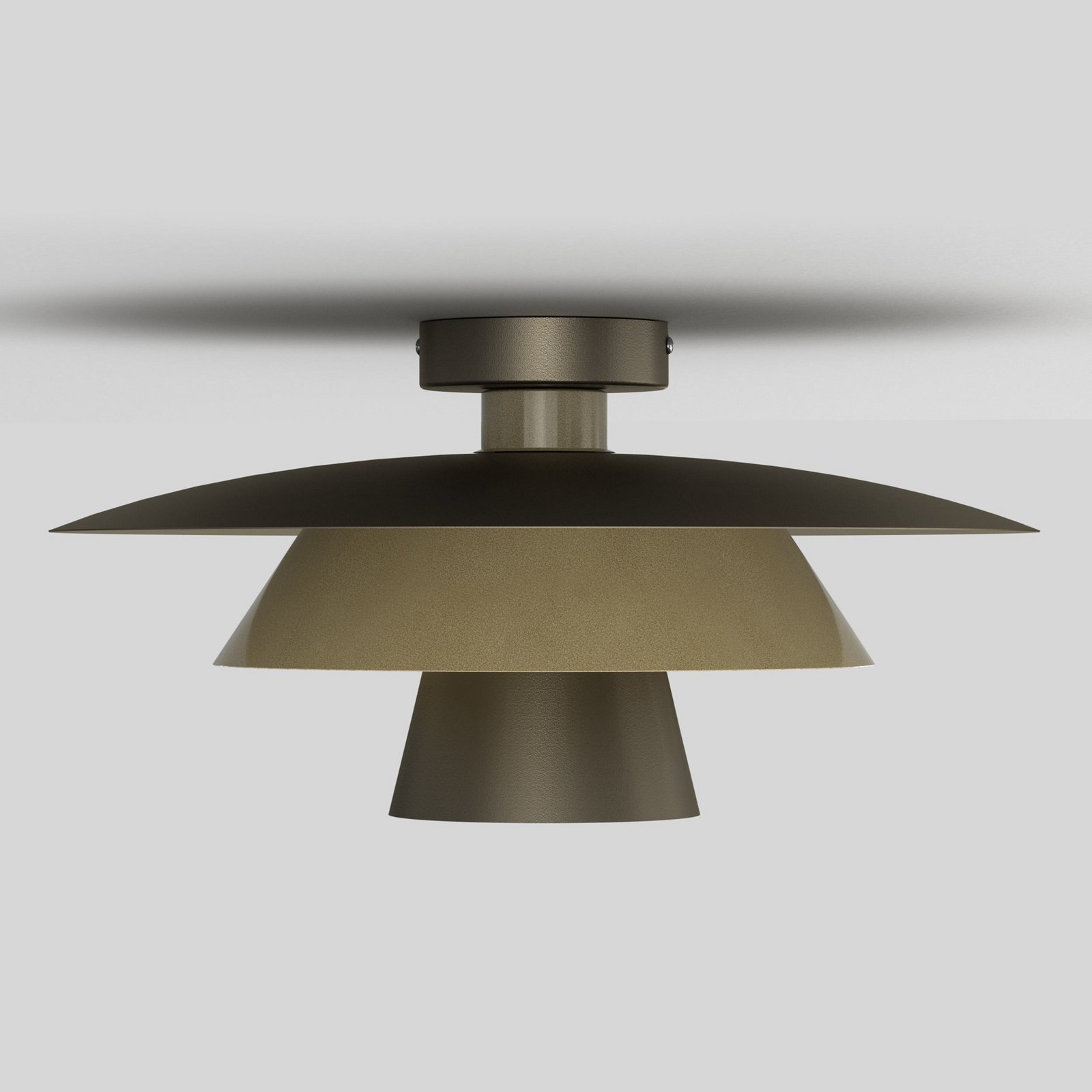 Plafonieră Plato, titan/auriu, metal, Ø 38 cm, E27
