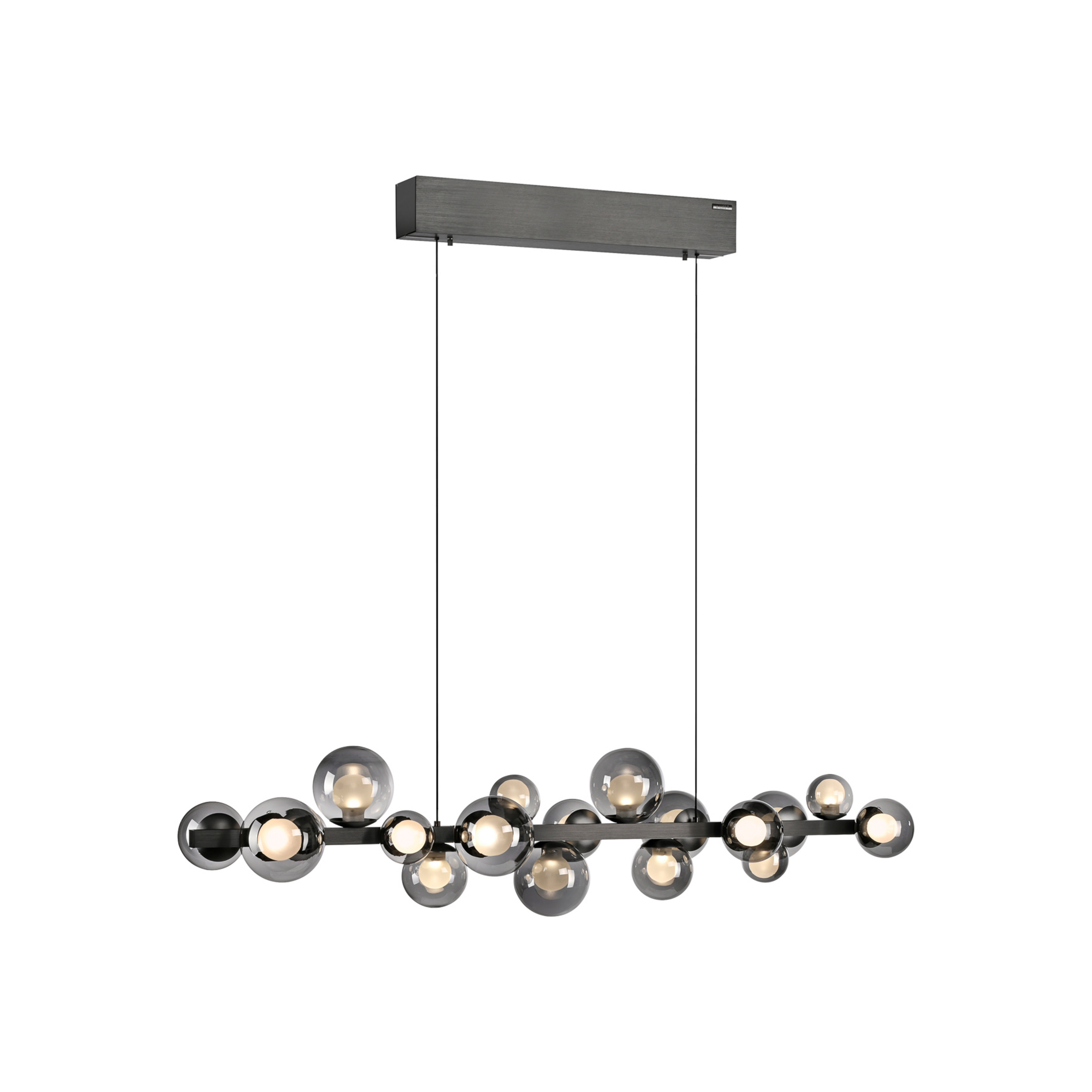 E-Popup LED-Hängelampe, platin, Glas, CCT, 18-flg. - PURE