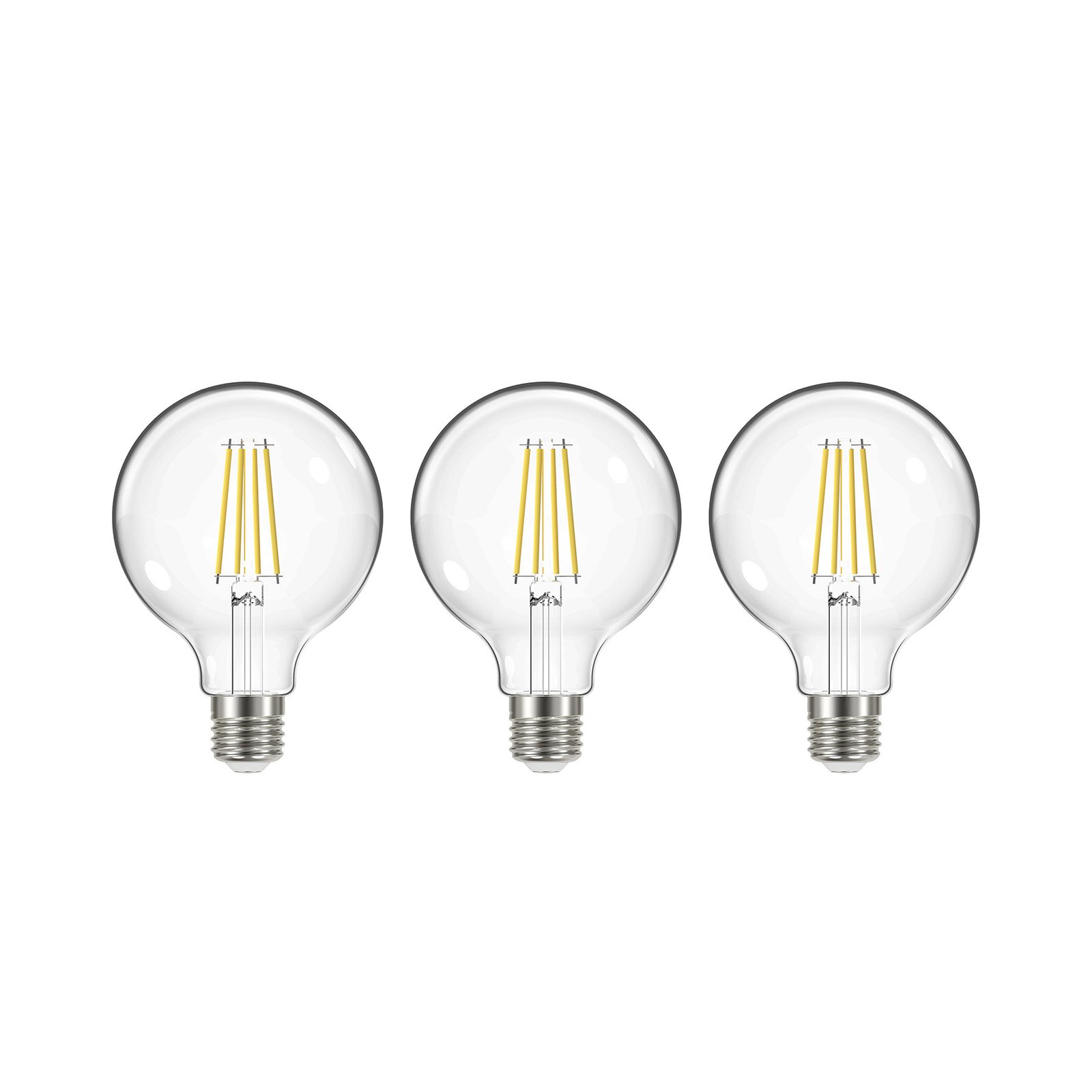 LED lamp, E27, G95, 3,8W, 2700K, 806lm, 3 stuks