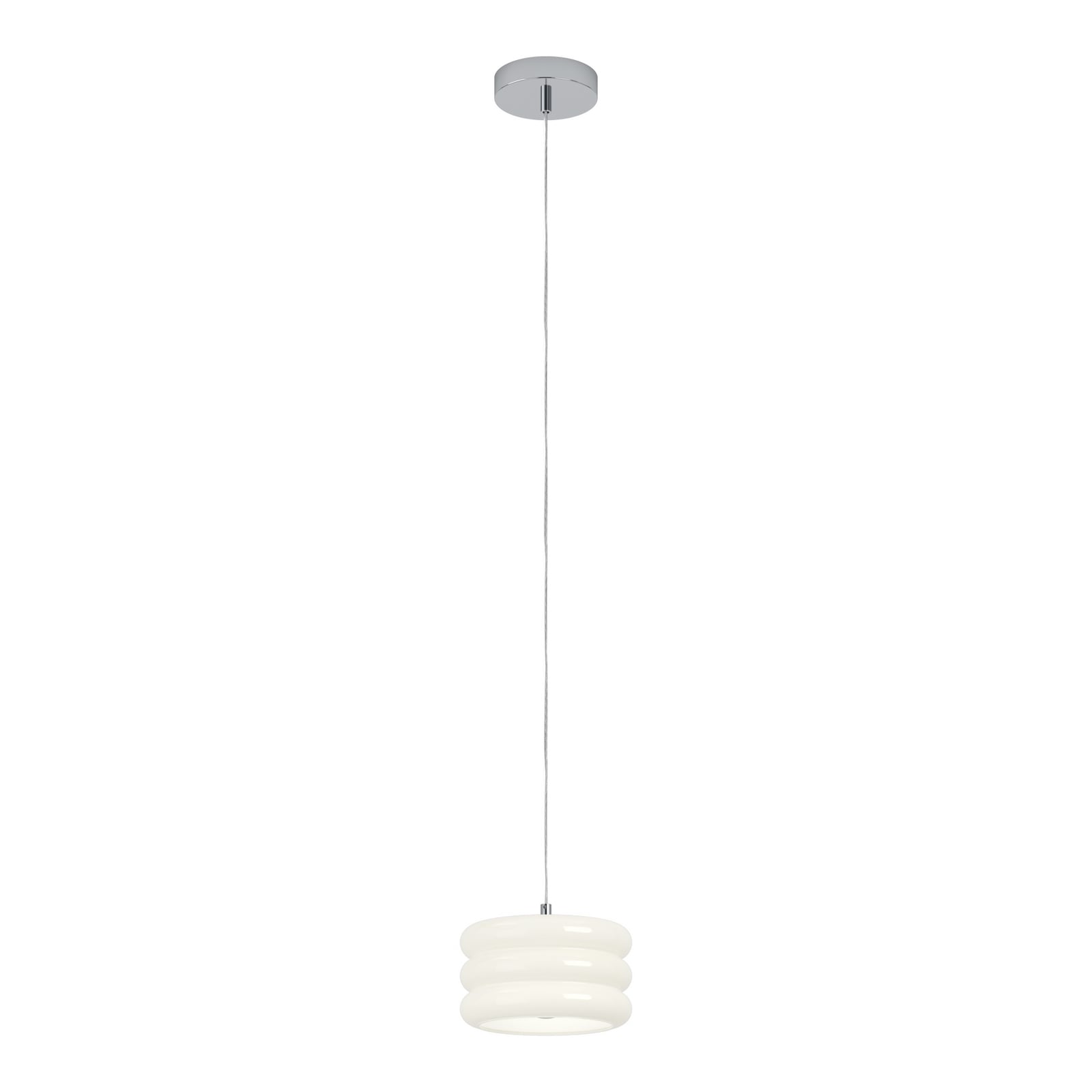 Candeeiro suspenso Tortora, branco, Ø 20 cm, vidro, E27 Candeeiro suspenso Tortora, branco, Ø 20 cm, vidro, E27