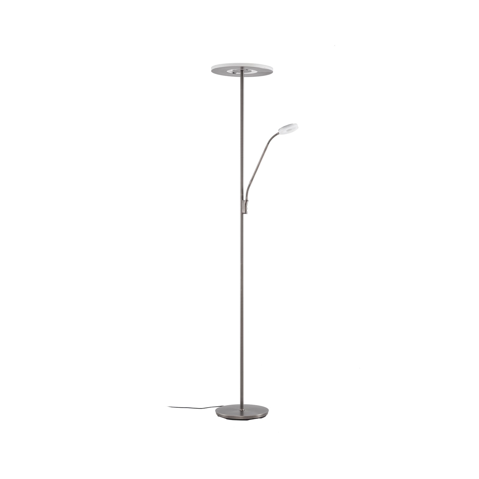 Lucande LED vloerlamp Raymond, titaniumkleurig, CCT, leeslampje Lucande LED vloerlamp Raymond, titaniumkleurig, CCT, leeslampje
