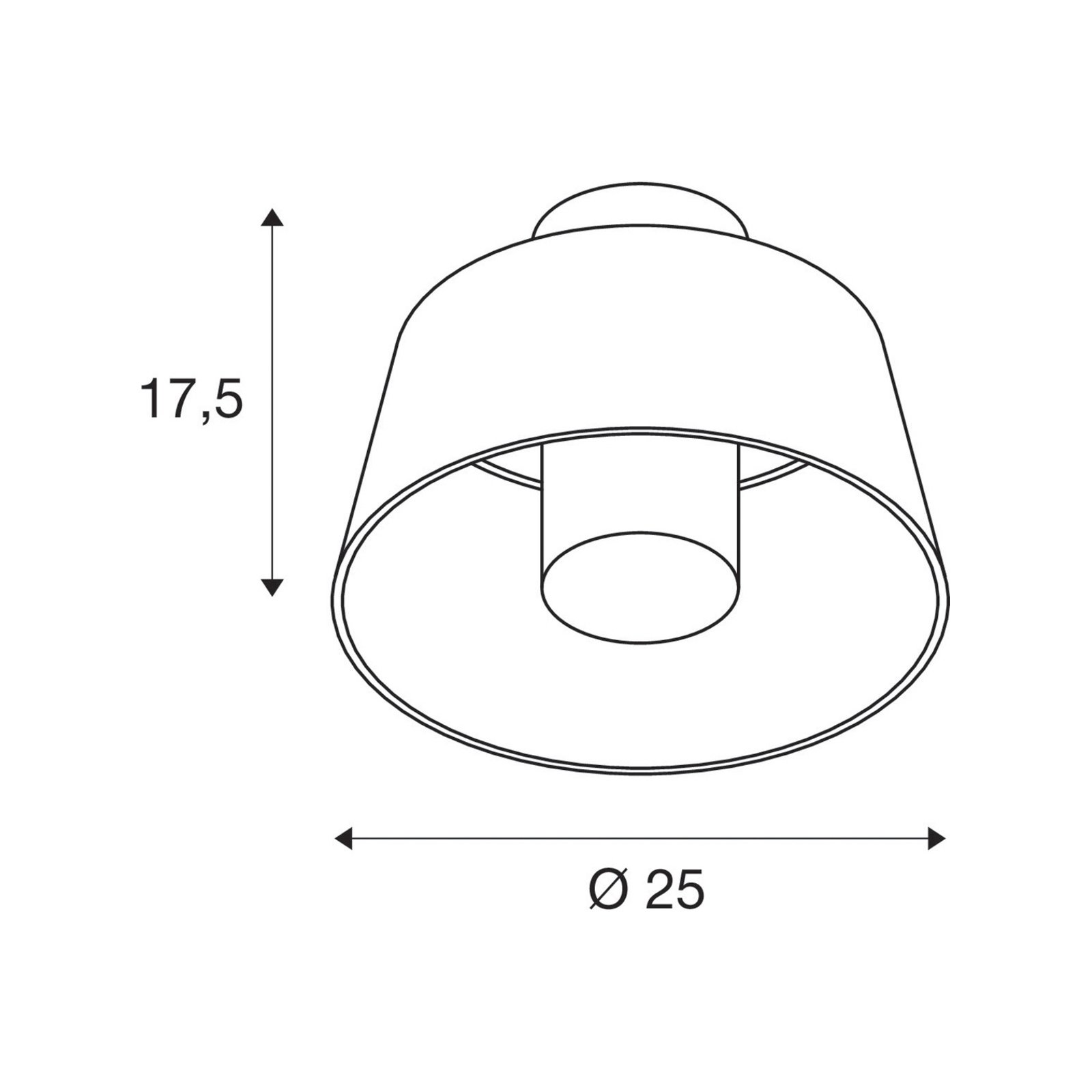 SLV Deckenlampe Photoni, schwarz, Aluminium, Ø 25 cm