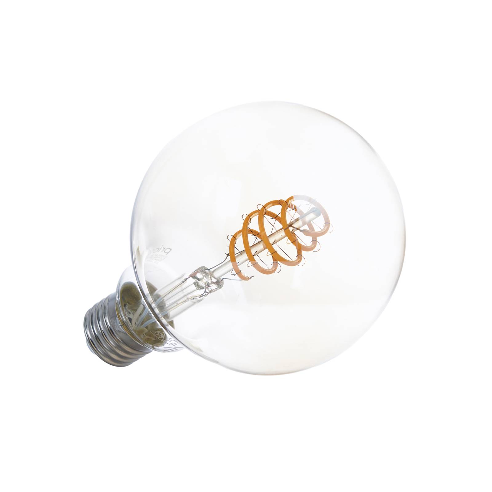 Prios Smart LED globlampa 2st E27 G95 4,9W klar bärnsten Tuya
