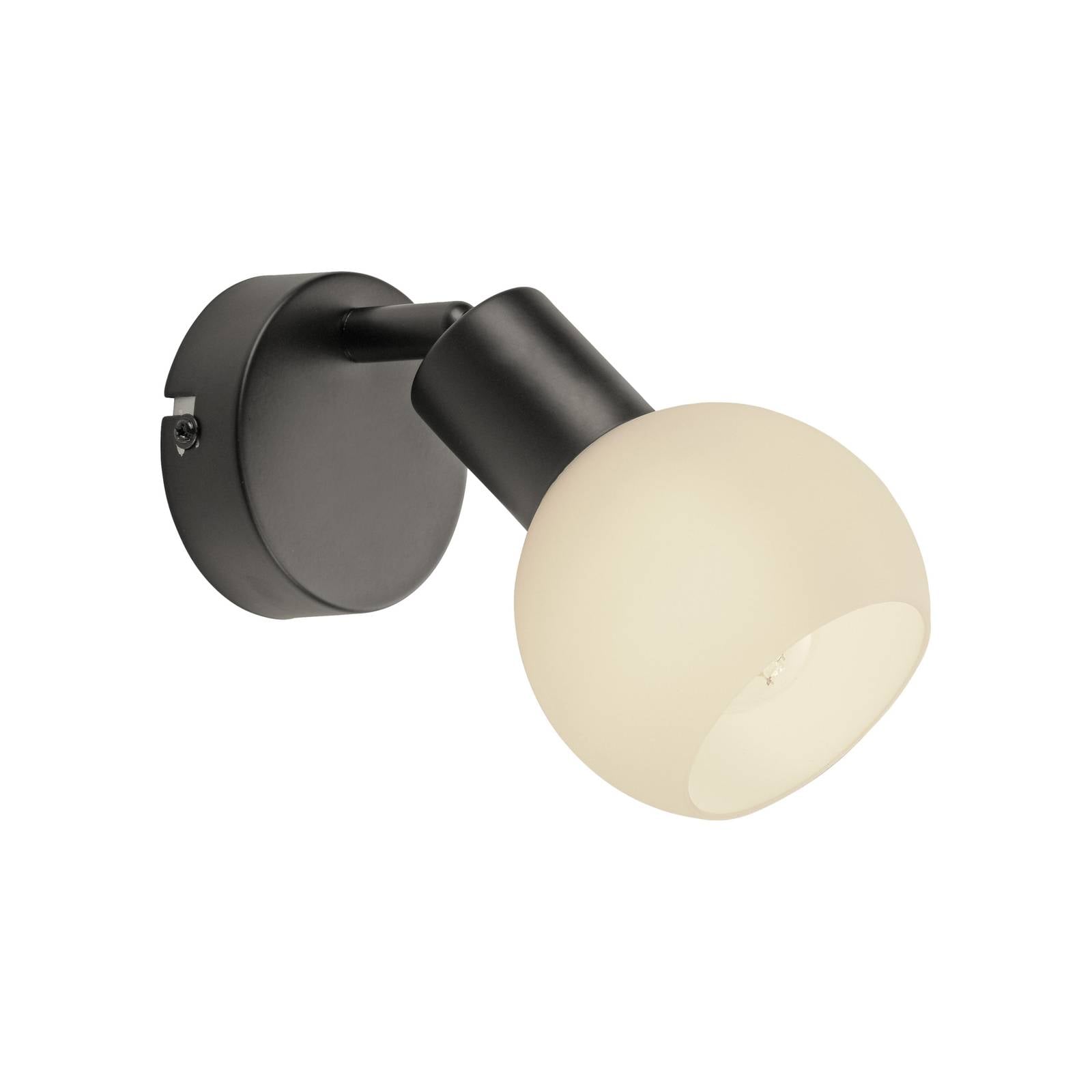 JUST LIGHT. Wandleuchte Loki, schwarz, Eisen, Glas
