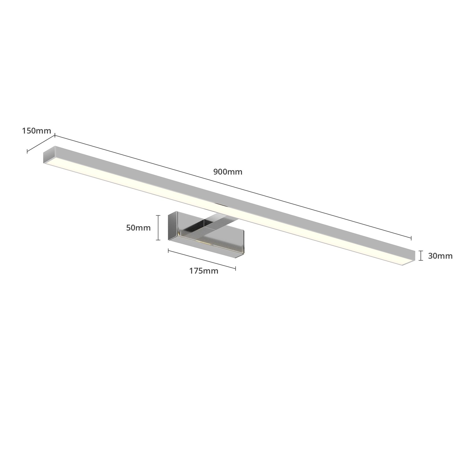 Jukka LED Aplique de Pared L90 Chrome - Lindby