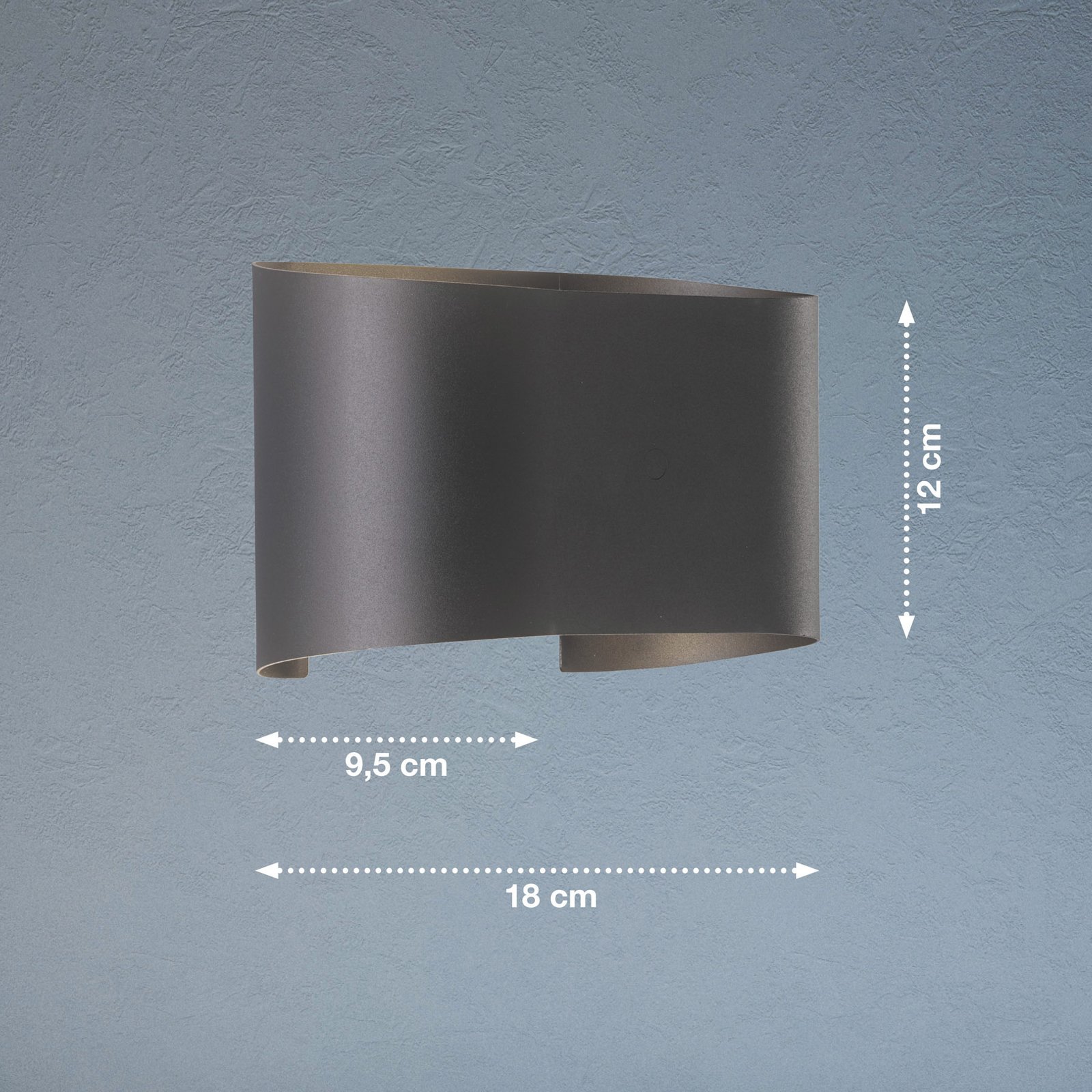 Applique LED Wall, à 2 lampes, ronde, noire