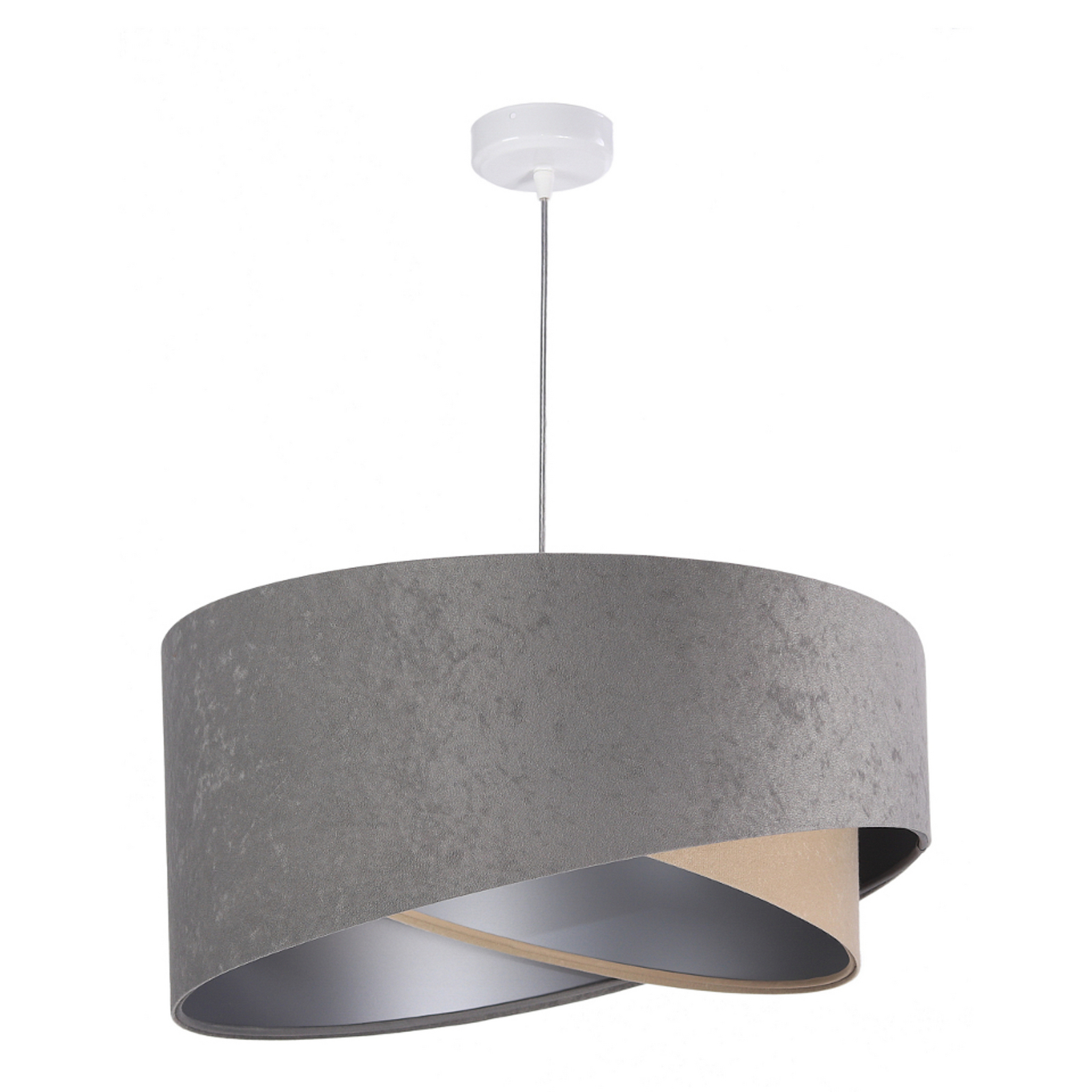 Pendellampa Vivien trefärgad grå/beige/silver