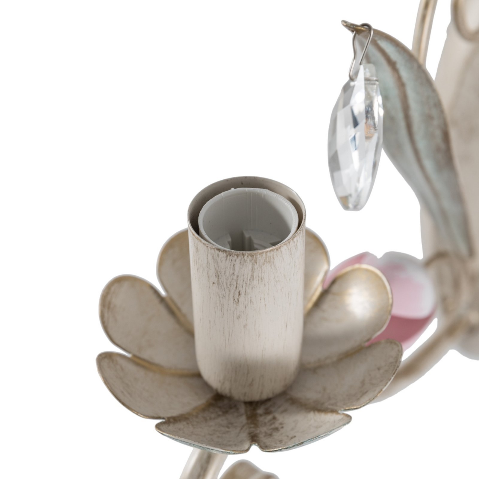 Wandleuchte Florina mit floralem Dekor, einflammig